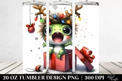 Expressive Frog with Reindeer Horns 20 Oz Tumbler Product Image 2