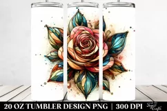 Abstract Wooden Stained Rose | 20 Oz Tumbler Product Image 2