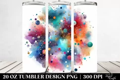 Colorful Glittery Watercolor Texture | 20 Oz Tumbler Product Image 2