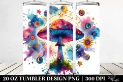 Vibrant Magical Mushroom Clipart 20 Oz Tumbler Product Image 2