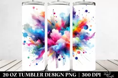 Colorful Watercolor Splash | 20 Oz Tumbler Product Image 2