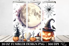 Halloween Full Moon Watercolor Clipart 20 Oz Tumbler Product Image 2