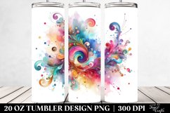 Colorful Watercolor Splash | 20 Oz Tumbler Product Image 2