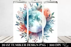 Vibrant Abstract Moon with Foliage | 20 oz Tumbler Product Image 2