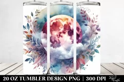 Vibrant Abstract Moon with Foliage | 20 oz Tumbler Product Image 2