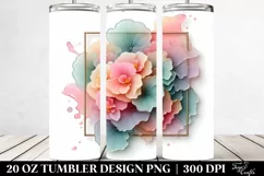 Abstract Begonia Watercolor Splash 20 Oz Tumbler Product Image 2