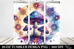 Vibrant Magical Mushroom Clipart 20 Oz Tumbler Product Image 2