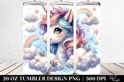 Watercolor Pastel Cute Baby Unicorn | 20 Oz Tumbler Product Image 2