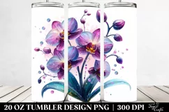 Orchid Watercolor Splash | Tumbler Product Image 2