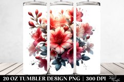 Shiny Azalea Watercolor Splash | Tumbler Product Image 2