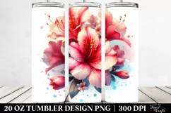 Shiny Azalea Watercolor Splash | Tumbler Product Image 2