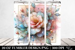 Stained Camellia Watercolor Splash 20 Oz Tumbler Product Image 2