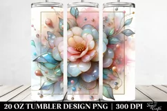 Stained Camellia Watercolor Splash 20 Oz Tumbler Product Image 2