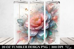 Stained Camellia Watercolor Splash 20 Oz Tumbler Product Image 2