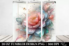 Stained Camellia Watercolor Splash 20 Oz Tumbler Product Image 2