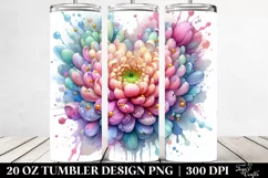 Pastel Chrysanthemum Heart | 20 oz Tumbler Product Image 2