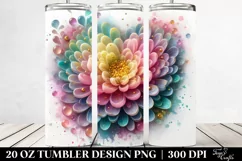 Pastel Chrysanthemum Heart | 20 oz Tumbler Product Image 2