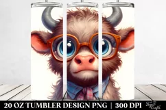 Cow Portrait Big Eyes | 20 oz Tumbler Product Image 2