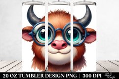 Colorful Watercolor Ox Big Eyes | 20 Oz Tumbler Product Image 2