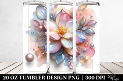 Stained Gardenia Watercolor Splash 20 Oz Tumbler Product Image 2