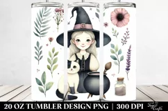 Vintage Quirky Witch Cat Tumbler Product Image 2