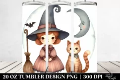 Vintage Quirky Witch Cat Tumbler Product Image 2