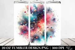 Colorful Glittery Watercolor Particles | 20 Oz Tumbler Product Image 2