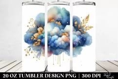 Colorful Blueis Cloud Golden Foil | 20 Oz Tumbler Product Image 2