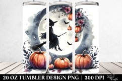 Washed Watercolor Simple Witch | 20 oz Tumbler Product Image 2
