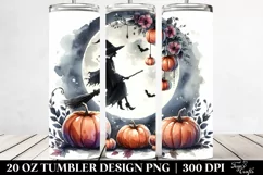 Washed Watercolor Simple Witch | 20 oz Tumbler Product Image 2