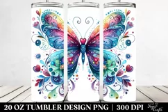 Colorful Whimsical Butterfly | 20 Oz Tumbler Product Image 2