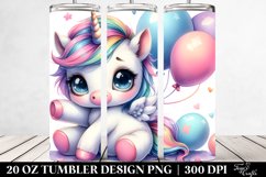 Cute Baby Unicorn with Balloons | 20 Oz Tumbler Product Image 2