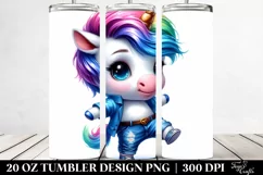 Modest Unicorn with Cool Haircut 20 Oz Tumbler Product Image 2
