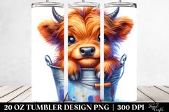 Vibrant Baby Cow in Bucket | 20 Oz Tumbler Product Image 2