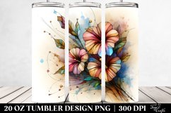 Abstract Wooden Stained Petunia | 20 Oz Tumbler Product Image 2