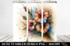 Abstract Wooden Stained Petunia | 20 Oz Tumbler Product Image 2