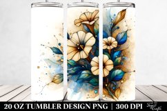 Abstract Wooden Stained Petunia | 20 Oz Tumbler Product Image 2