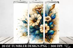 Abstract Wooden Stained Petunia | 20 Oz Tumbler Product Image 2