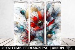 Abstract Stained Poppy | 20 Oz Tumbler Product Image 2