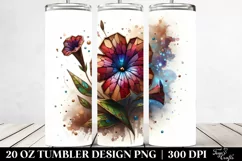 Abstract Wooden Stained Petunia | 20 Oz Tumbler Product Image 2