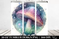 Detailed Pastel Shiny Mystical Celestial Mushroom Watercolor Product Image 2