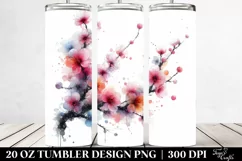 Abstract Watercolor Cherry Blossom | 20 Oz Tumbler Product Image 2