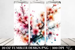 Abstract Watercolor Cherry Blossom | 20 Oz Tumbler Product Image 2