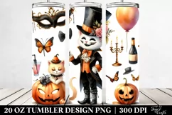 Halloween Masquerade Watercolor Clipart 20 Oz Tumbler Product Image 2