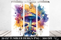 Vibrant Magical Celestial Mushroom Clipart, 20 Oz Tumbler Product Image 2