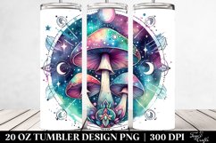 Vibrant Magical Celestial Mushroom Clipart, 20 Oz Tumbler Product Image 2