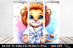 Baby Lion in Bath Robe | 20 Oz Tumbler Product Image 2