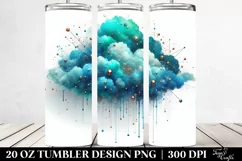 Colorful Cyan Cloud Metalic | 20 Oz Tumbler Product Image 2