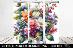 Vibrant Colorful Jasmine Bouquet | 20 Oz Tumbler Product Image 2