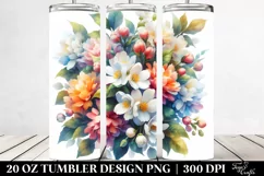 Vibrant Colorful Jasmine Bouquet | 20 Oz Tumbler Product Image 2